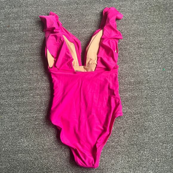 J. CREW Ruched Ruffle One Piece Swimsuit Barbie Size 8 NWT - Picture 8 of 10